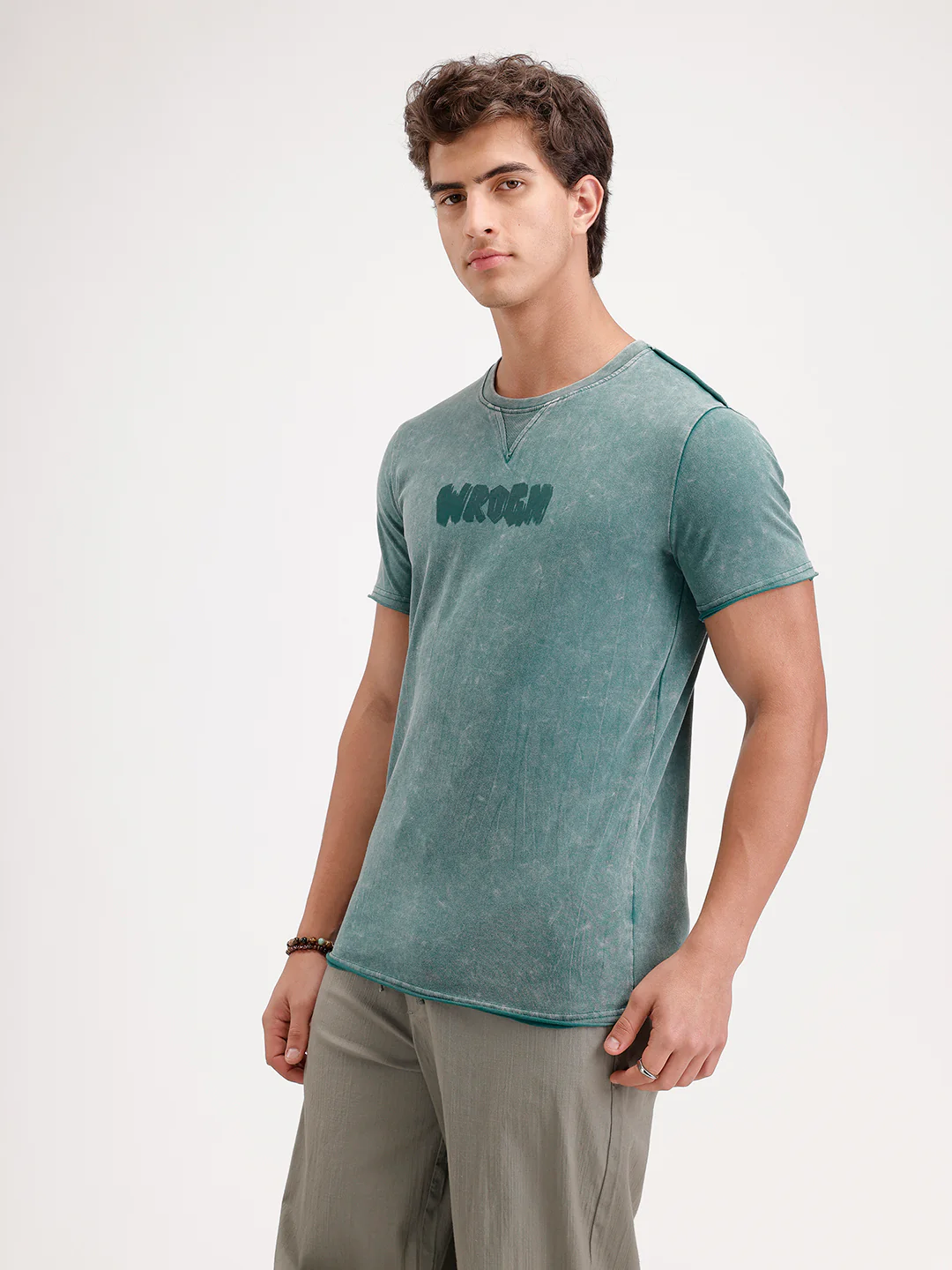 Slim Fit Washed T-Shirt | Dark Green - Image 4