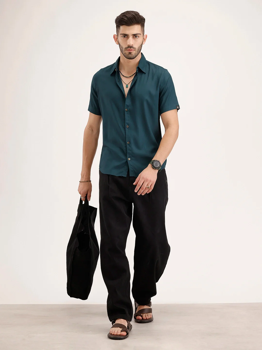Solid Comfort Fit Shirt | Teal - Image 2