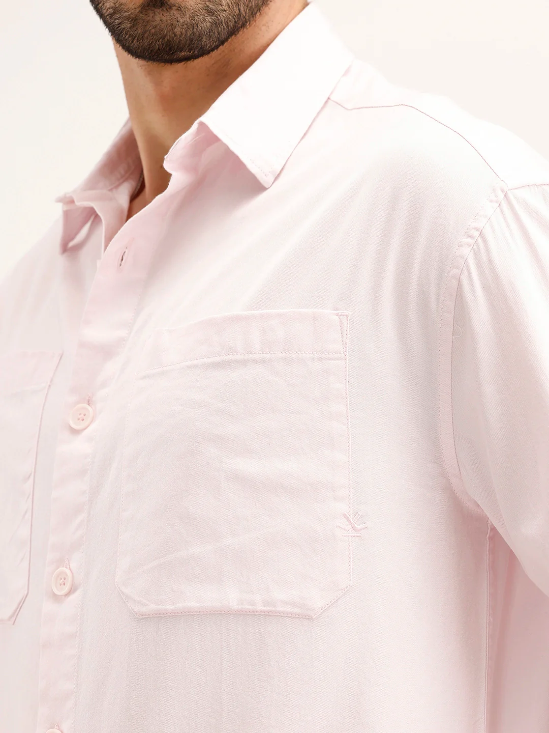 Solid Double Pocket Shirt | Pink - Image 5