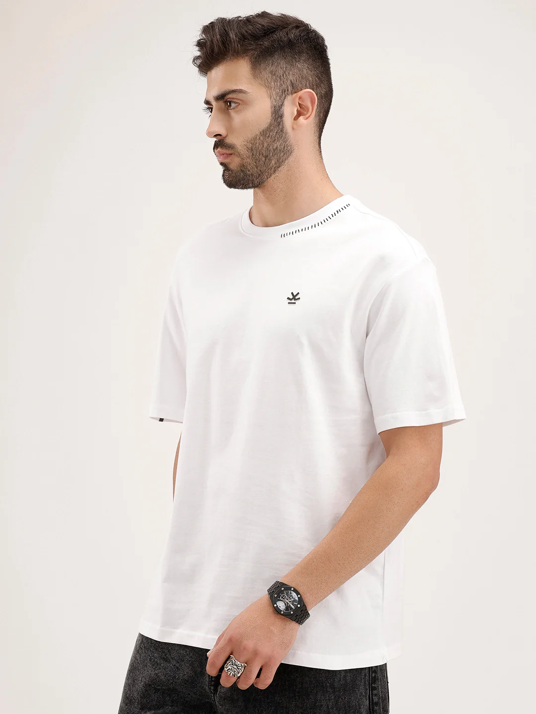 Solid HD Printed T-Shirt | White - Image 4