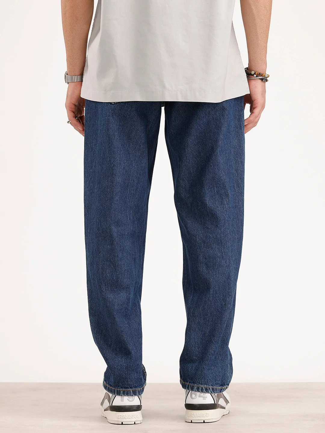 Solid Loose Fit Denim Jeans | Blue - Image 3