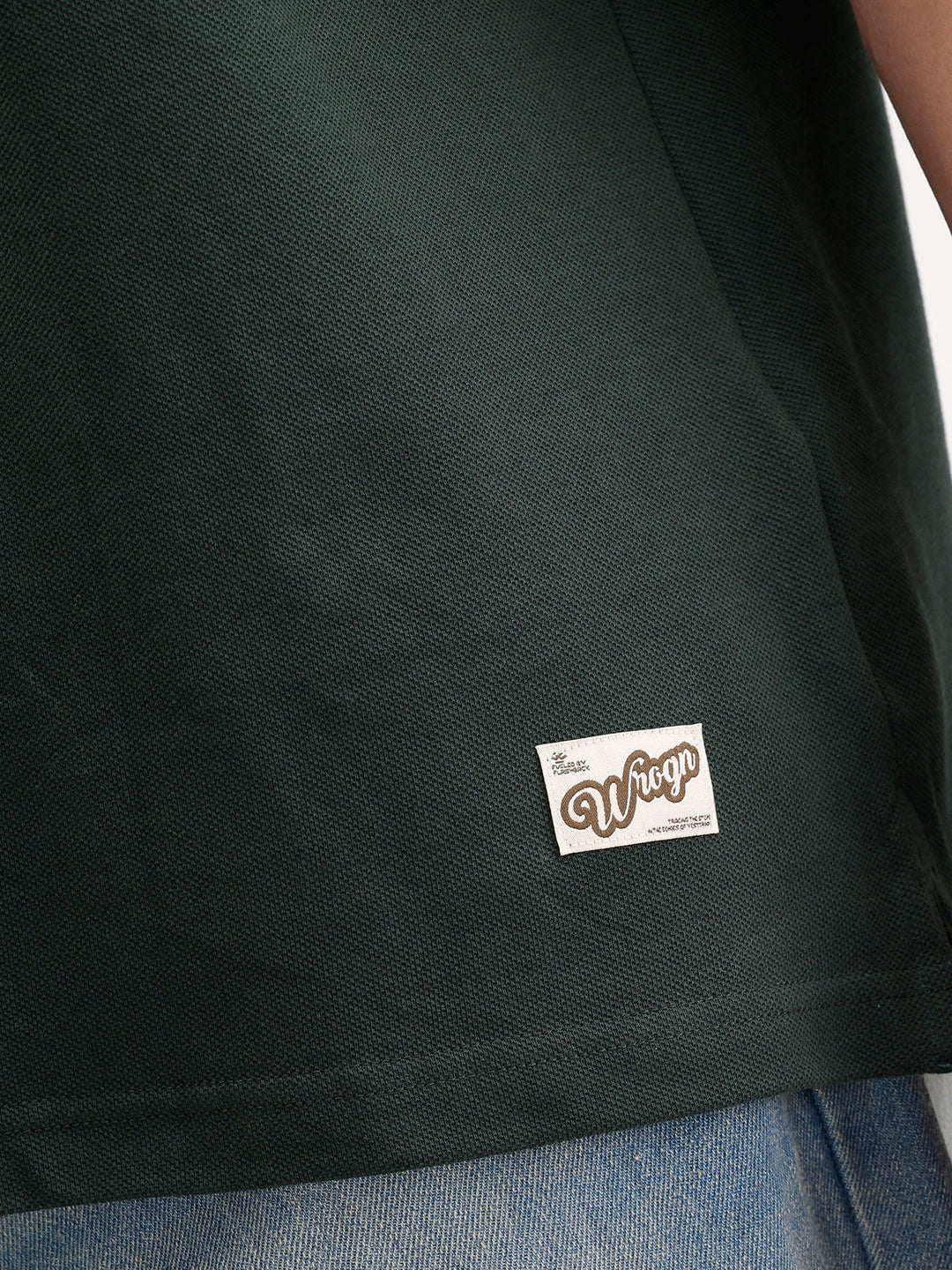 Solid Oversized Polo T-Shirt | Dark Green - Image 5
