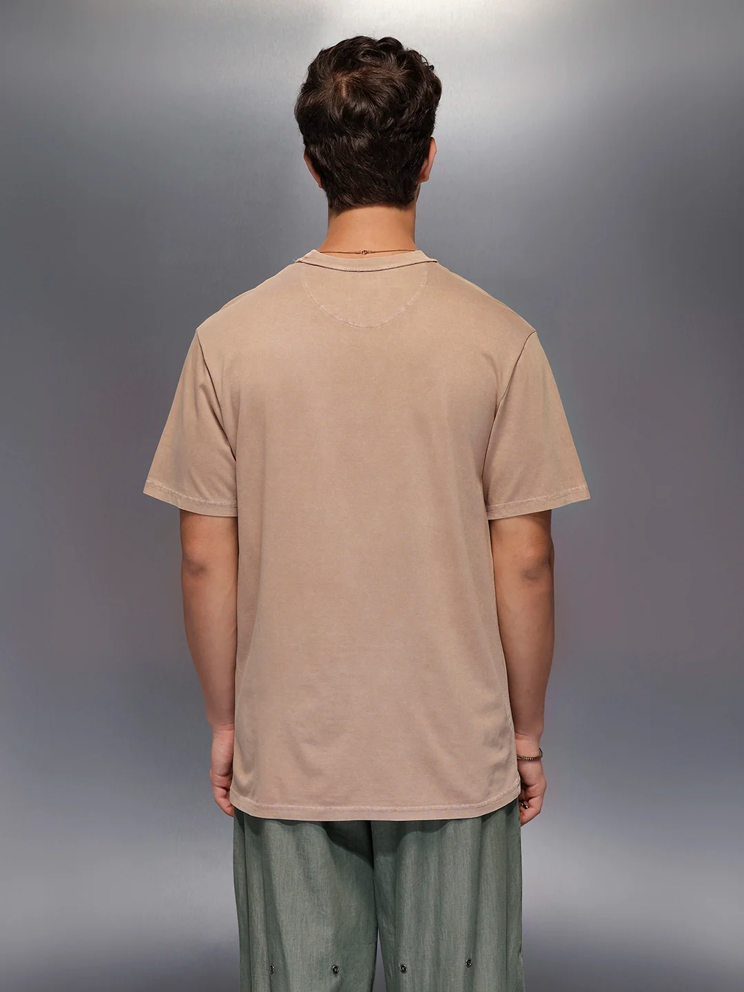 Solid Oversized T-Shirt | Beige - Image 3