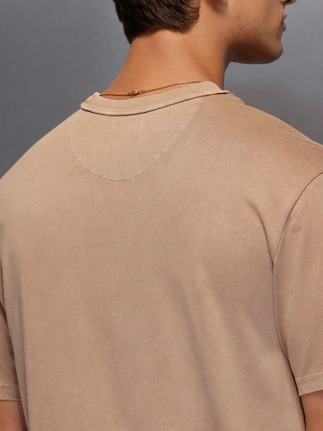 Solid Oversized T-Shirt | Beige - Image 5