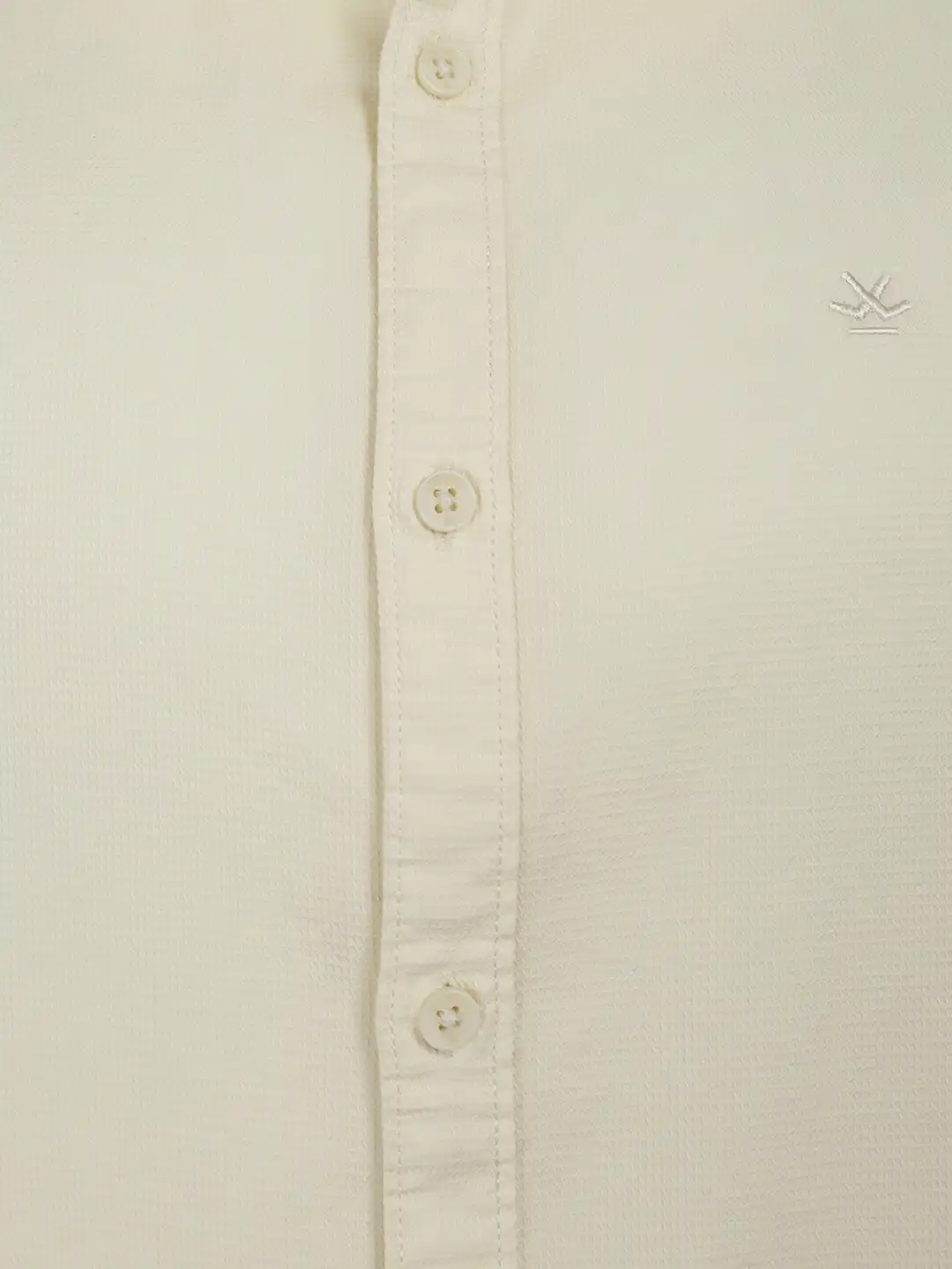 Solid Oversized Textured Shirt | Beige - Image 5