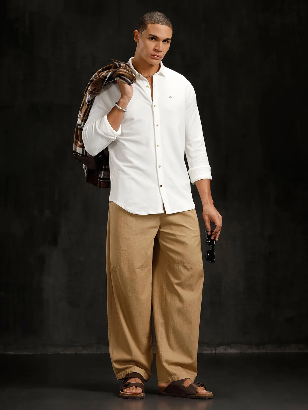 Solid Pique Knit Shirt | White - Image 2