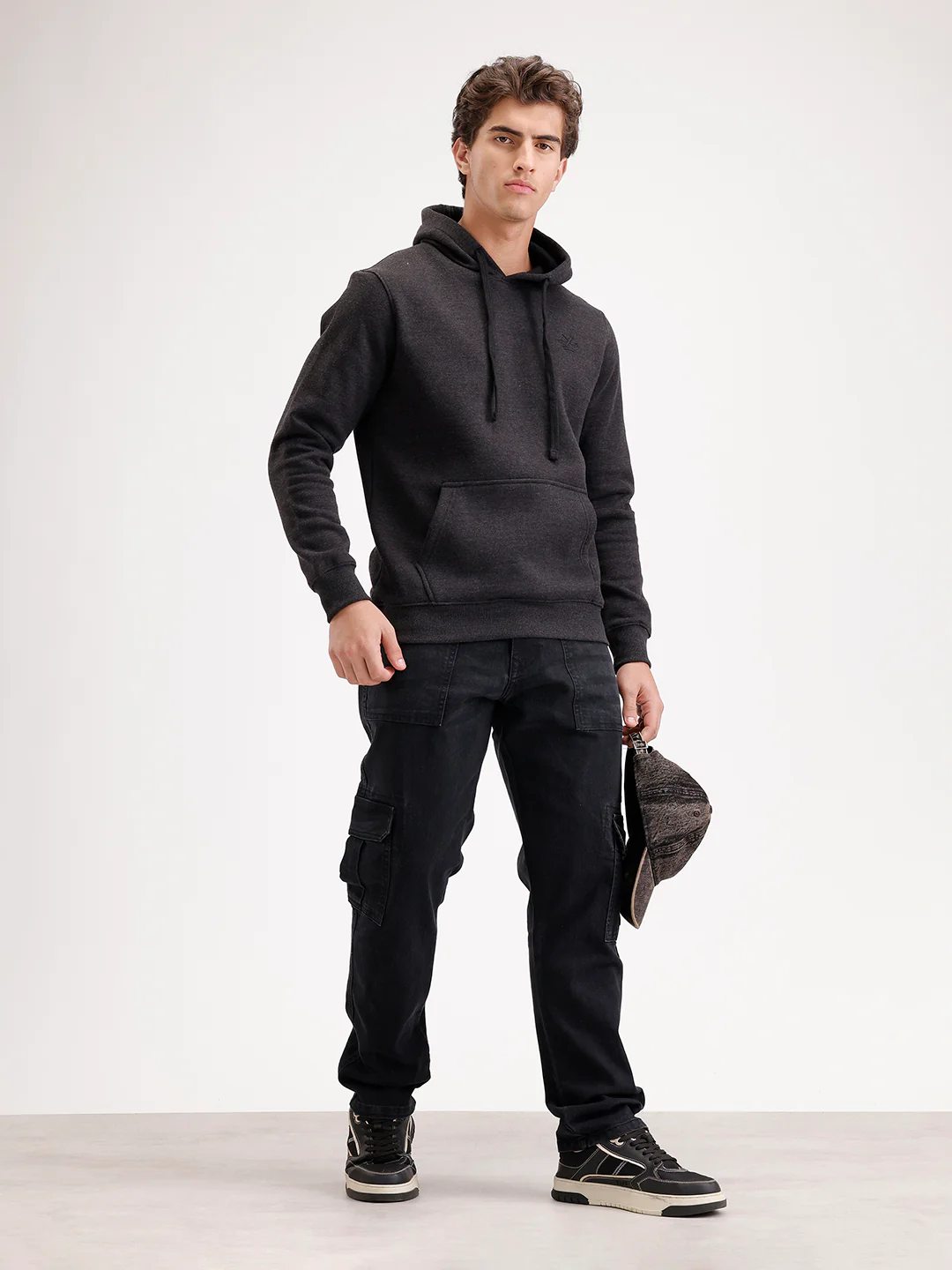 Solid Regular Fit Hoodie | Grey - Image 2