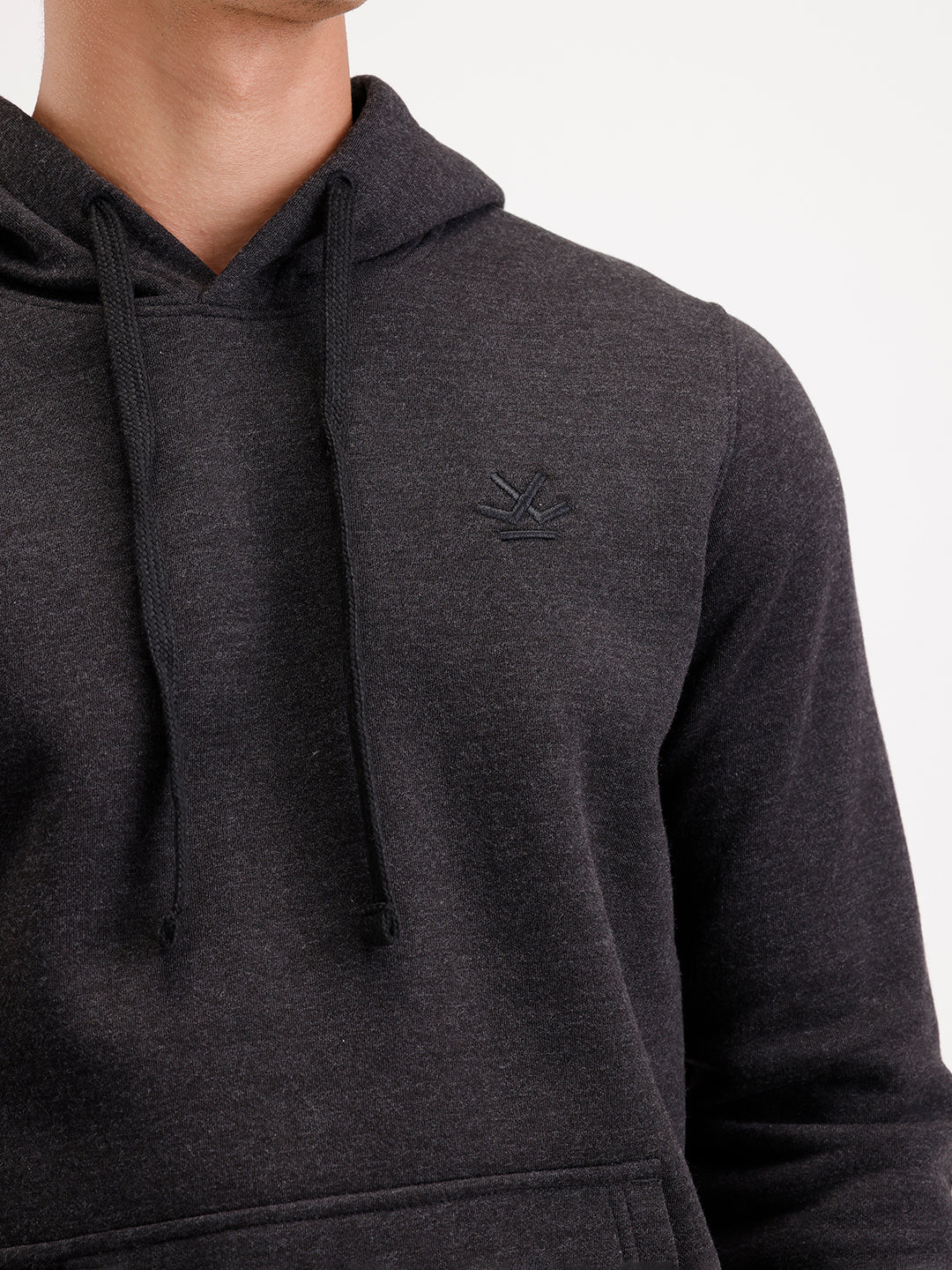 Solid Regular Fit Hoodie | Grey - Image 5
