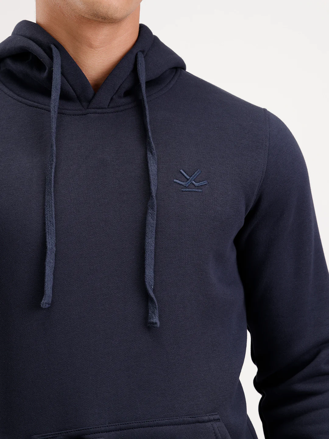 Solid Regular Fit Hoodie | Navy Blue - Image 5