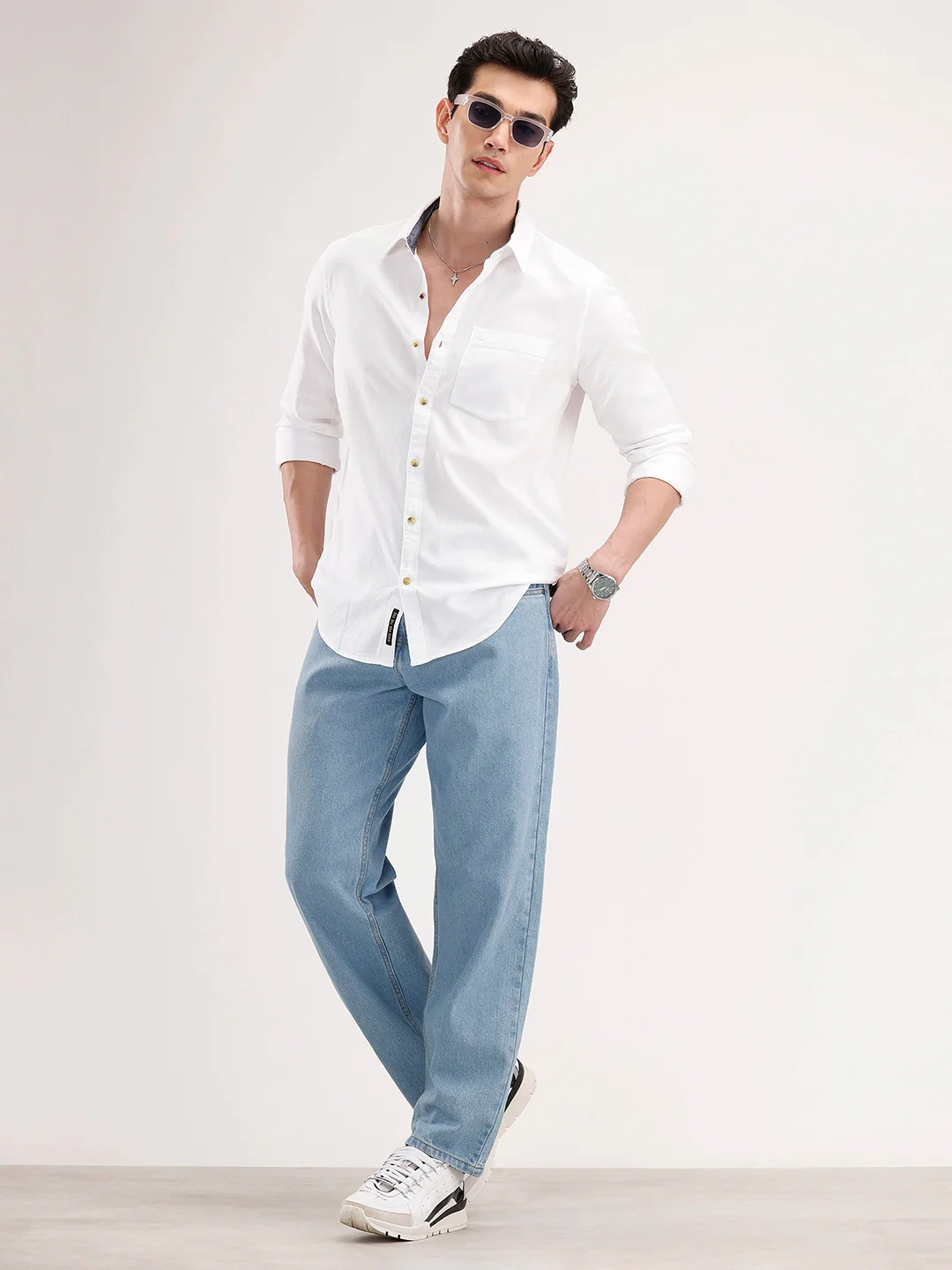 Solid Regular Fit Shirt | White - Image 2
