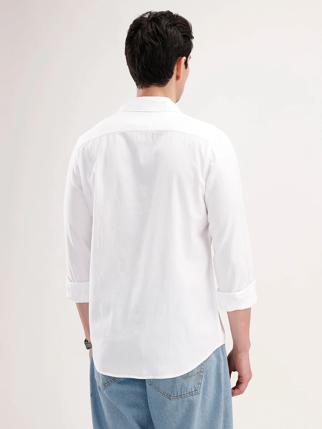 Solid Regular Fit Shirt | White - Image 3