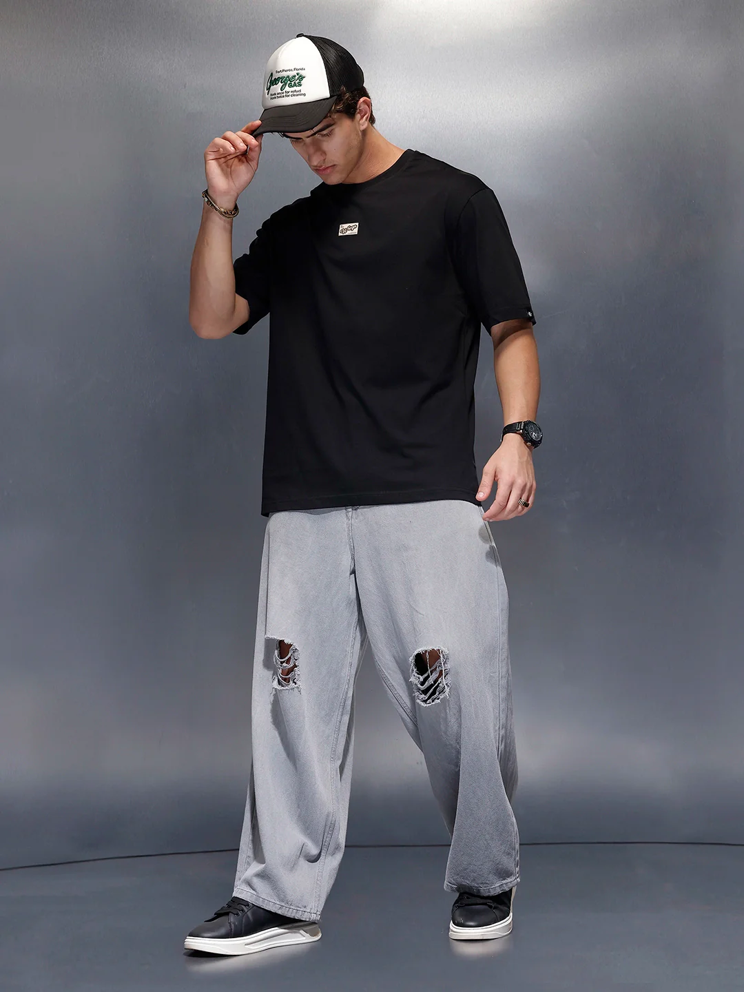 Solid Regular Fit T-Shirt | Black - Image 2