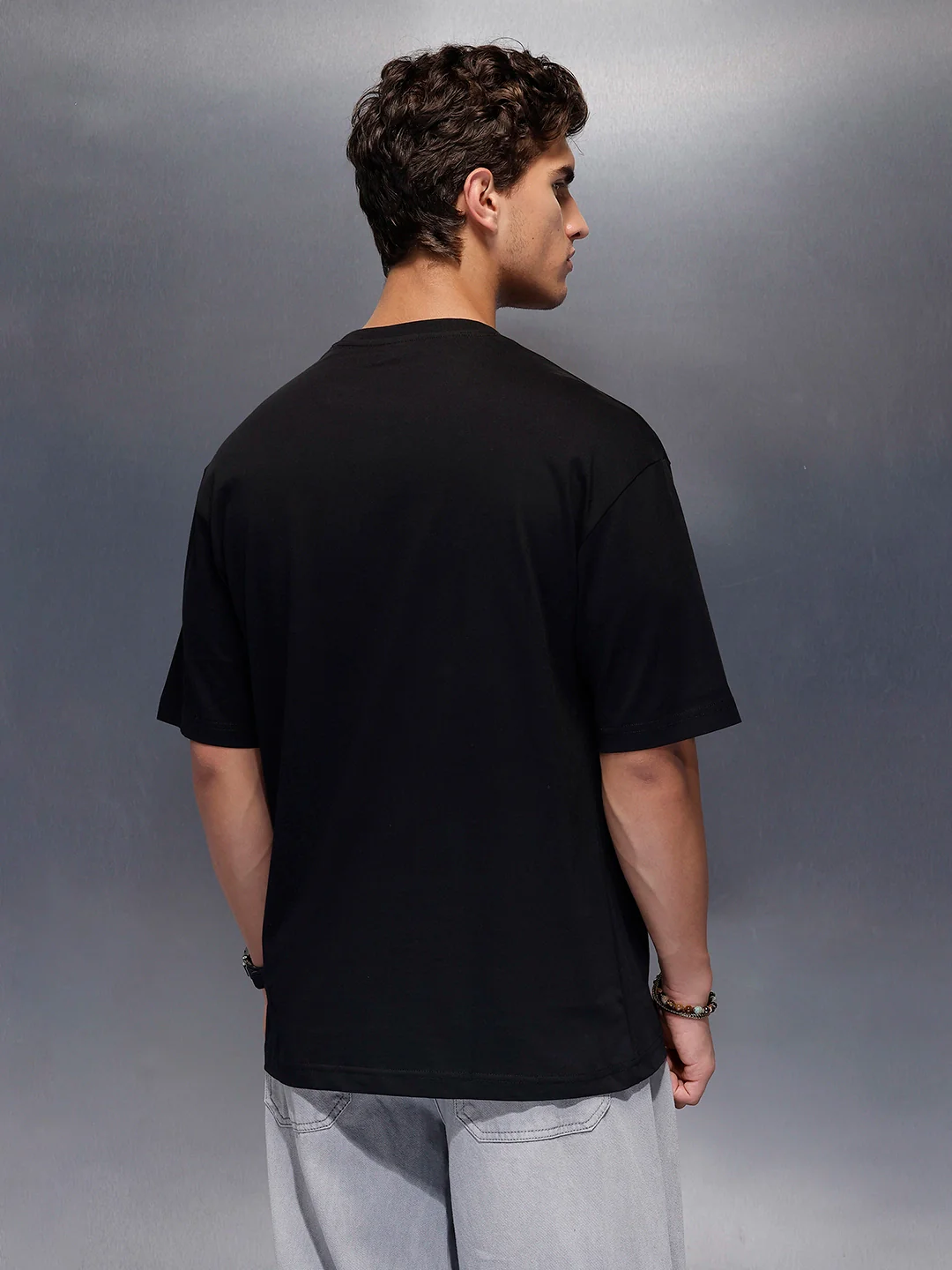 Solid Regular Fit T-Shirt | Black - Image 3