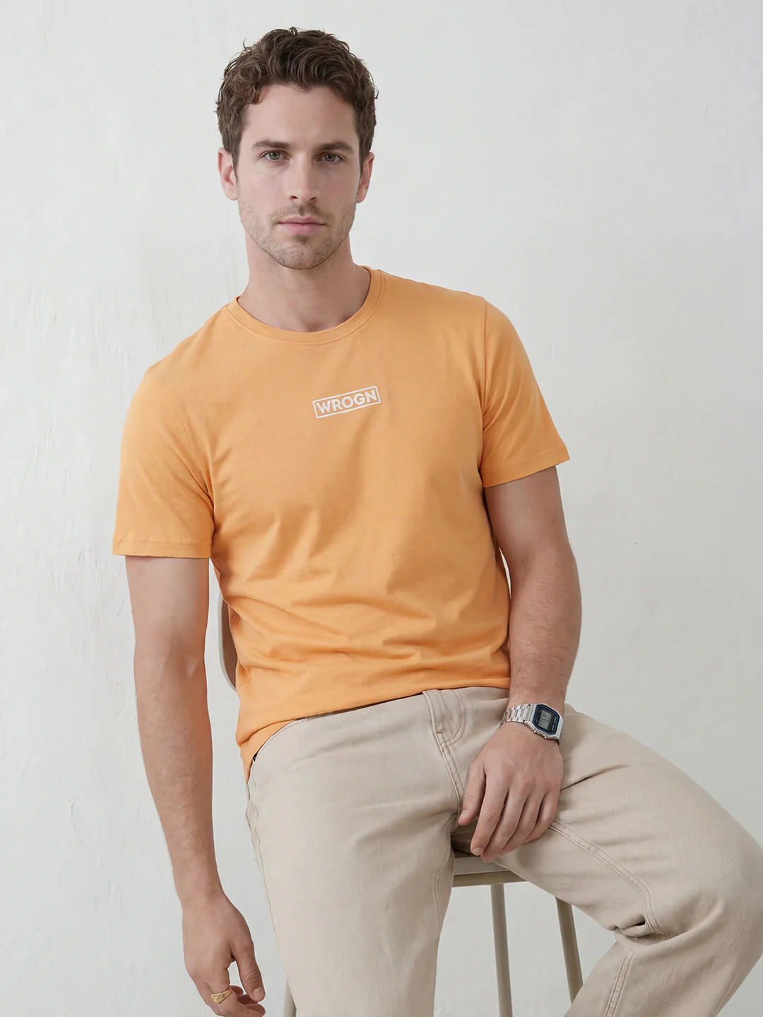 Solid Regular Fit T-Shirt | Orange