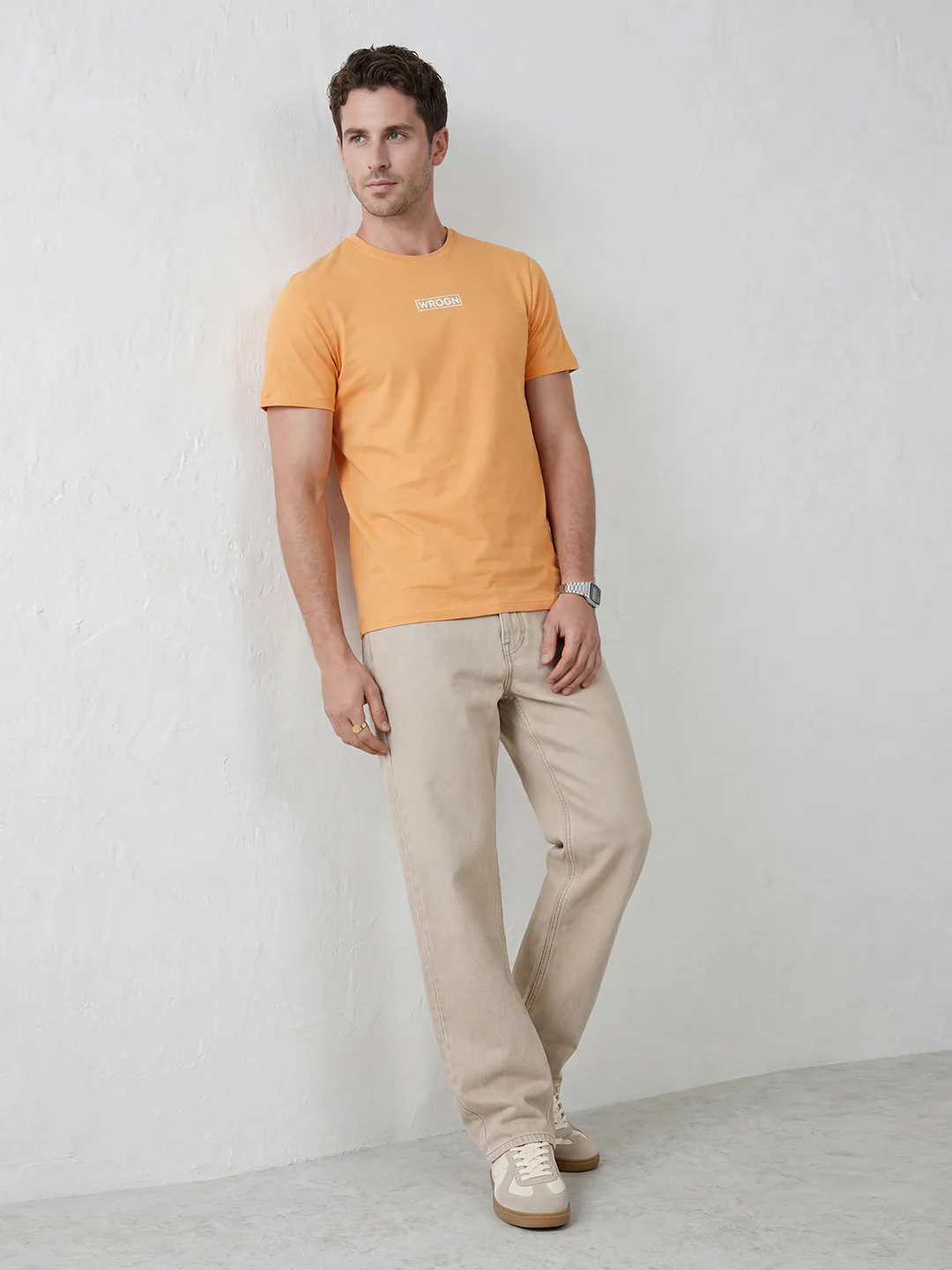 Solid Regular Fit T-Shirt | Orange - Image 2