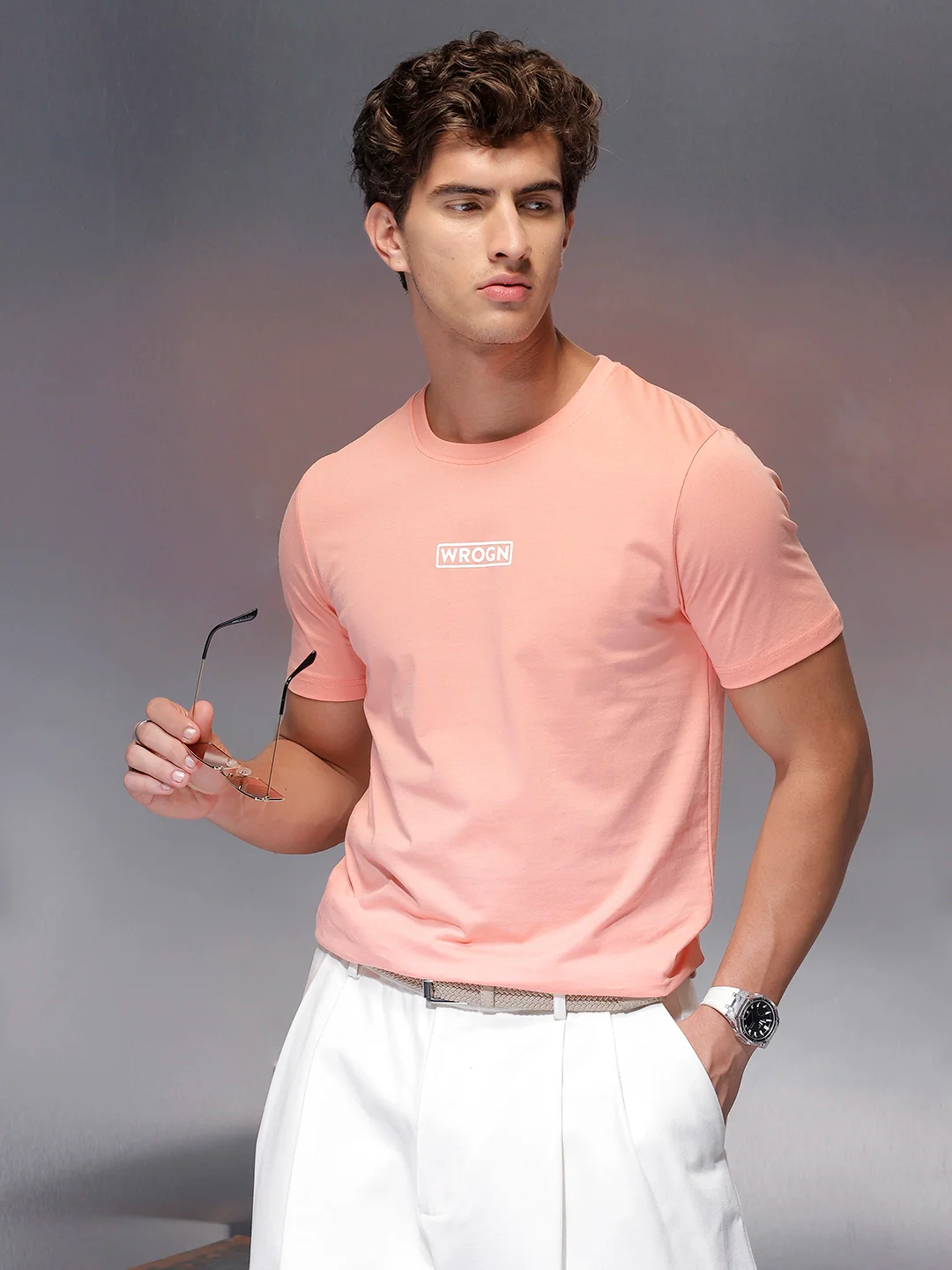 Solid Regular Fit T-Shirt | Peach