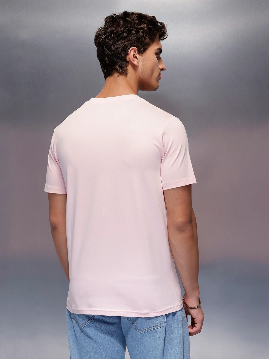 Solid Regular Fit T-Shirt | Pink - Image 3