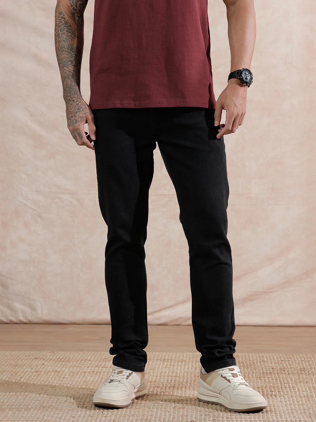 Solid Skinny Fit Jeans | Black