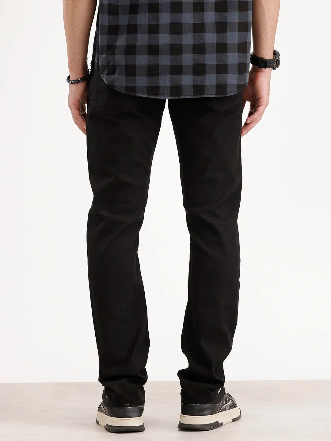 Solid Slim Fit Denim Jeans | Black - Image 3