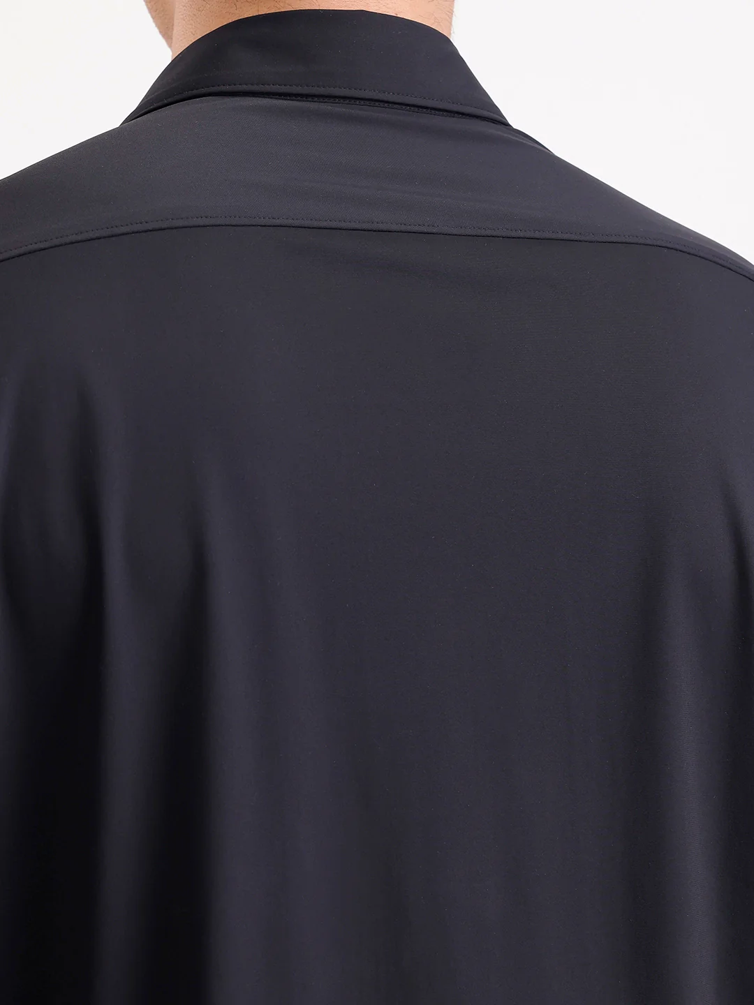 Solid Slim Fit Full Sleeve Shirt | Black - Image 5