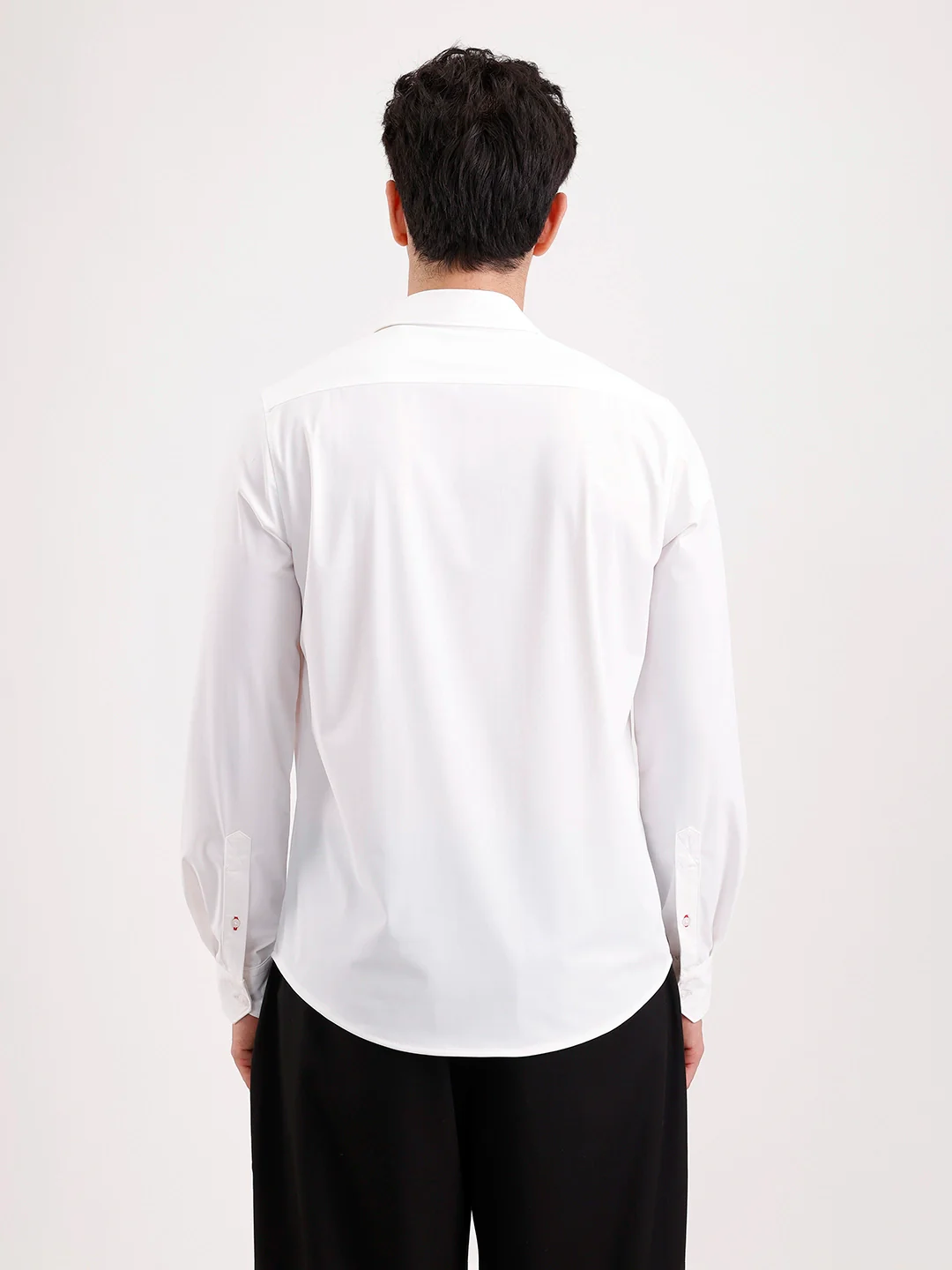 Solid Slim Fit Full Sleeve Shirt | White - Image 3