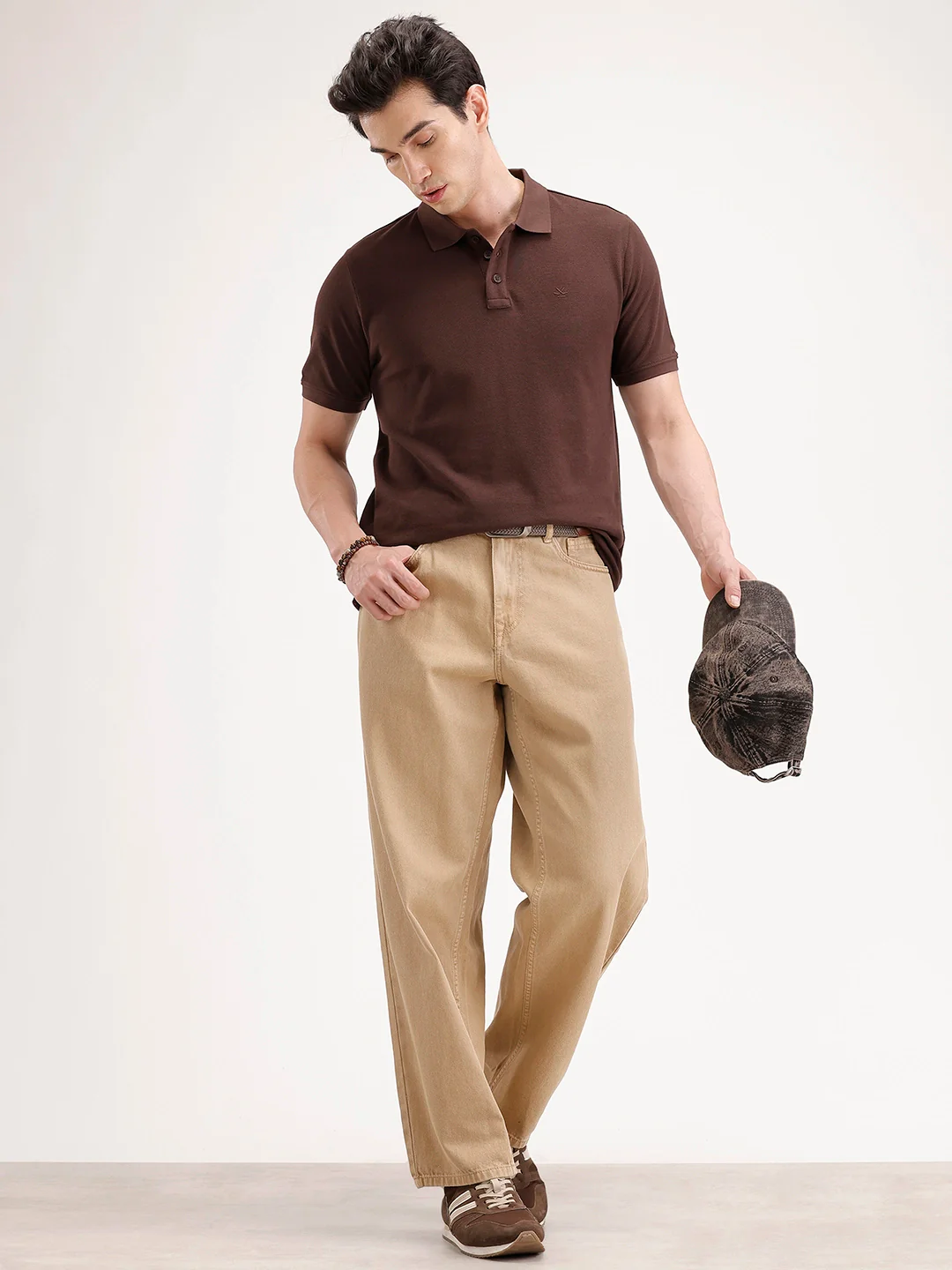 Solid Slim Fit Polo T-Shirt | Brown - Image 2