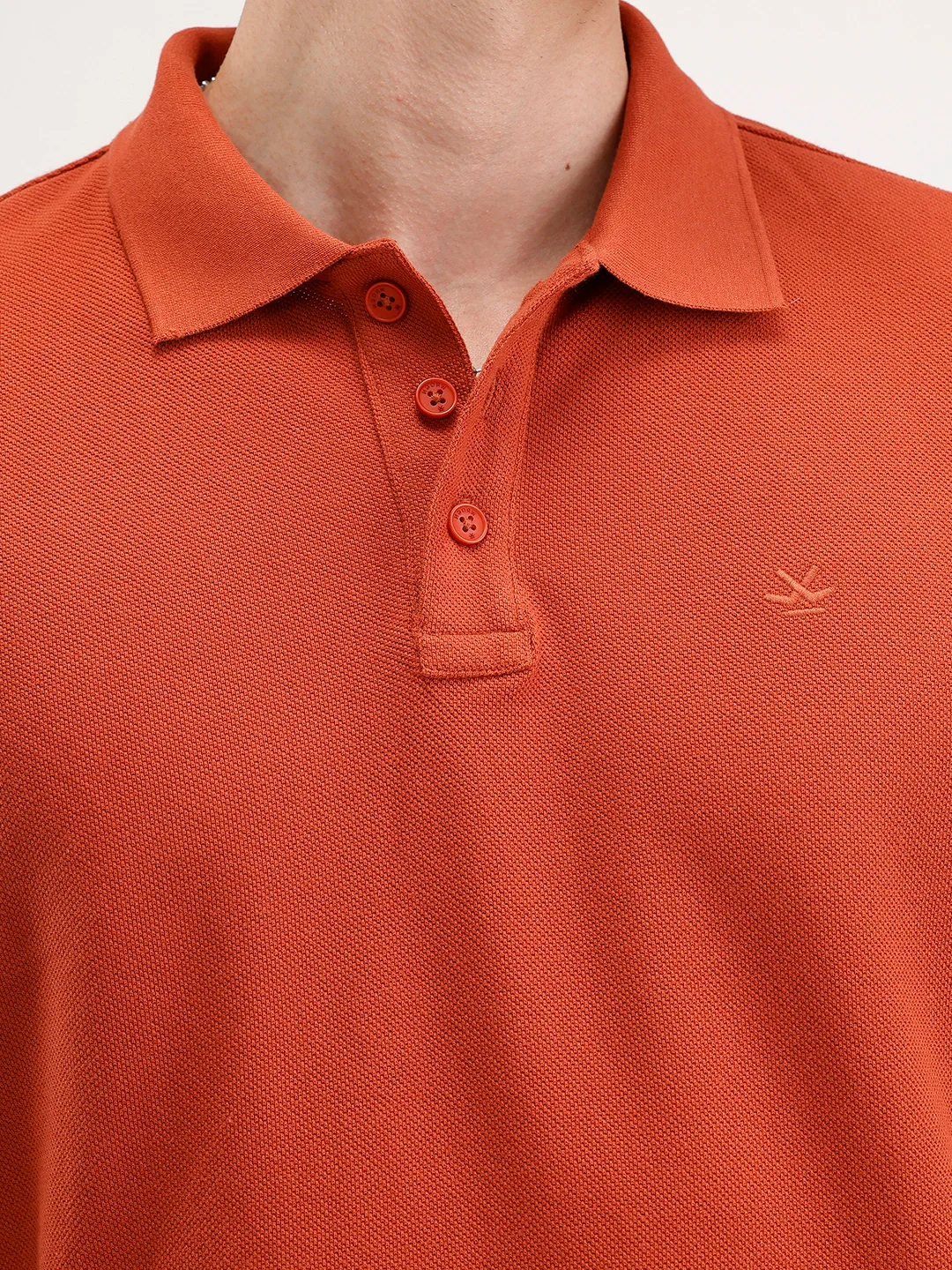 Solid Slim Fit Polo T-Shirt | Rust - Image 5