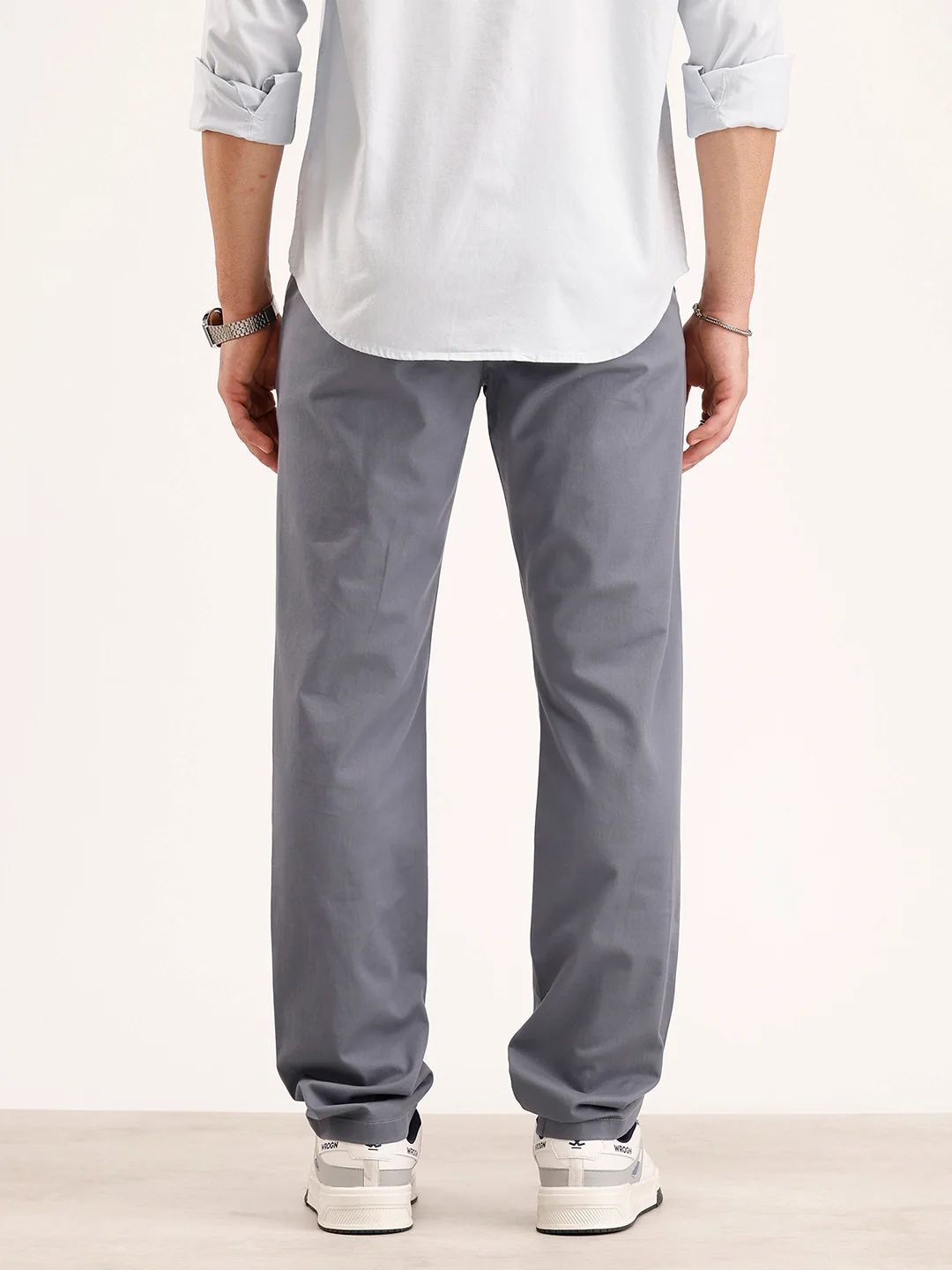 Solid Slim Fit Trouser | Grey - Image 3