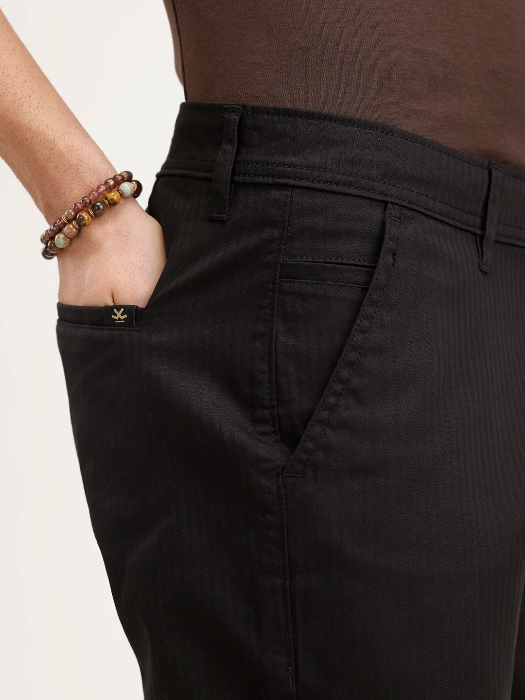 Solid Straight Fit Trouser | Black - Image 5