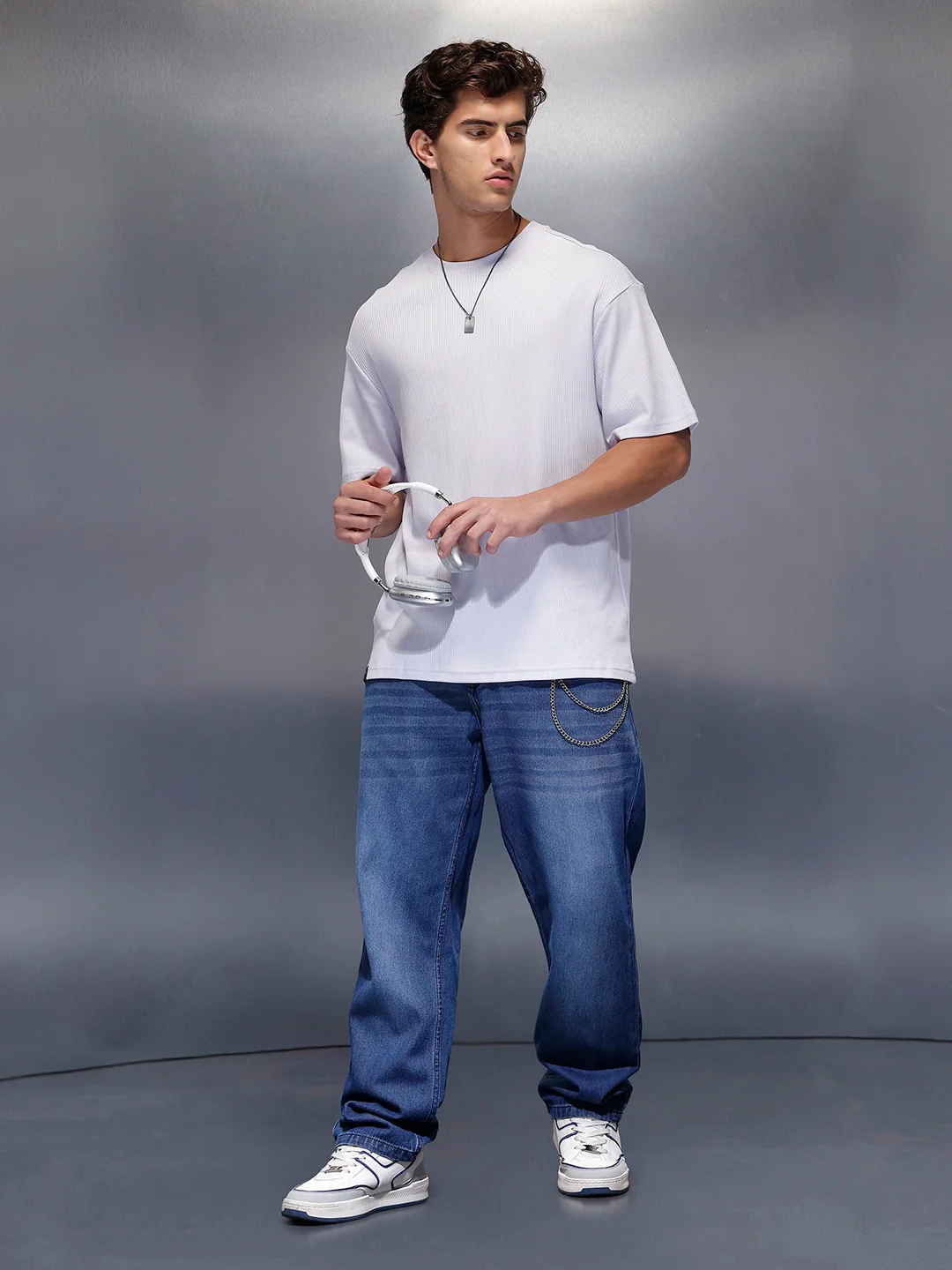 Solid Textured Regular T-Shirt | Lavender - Image 2