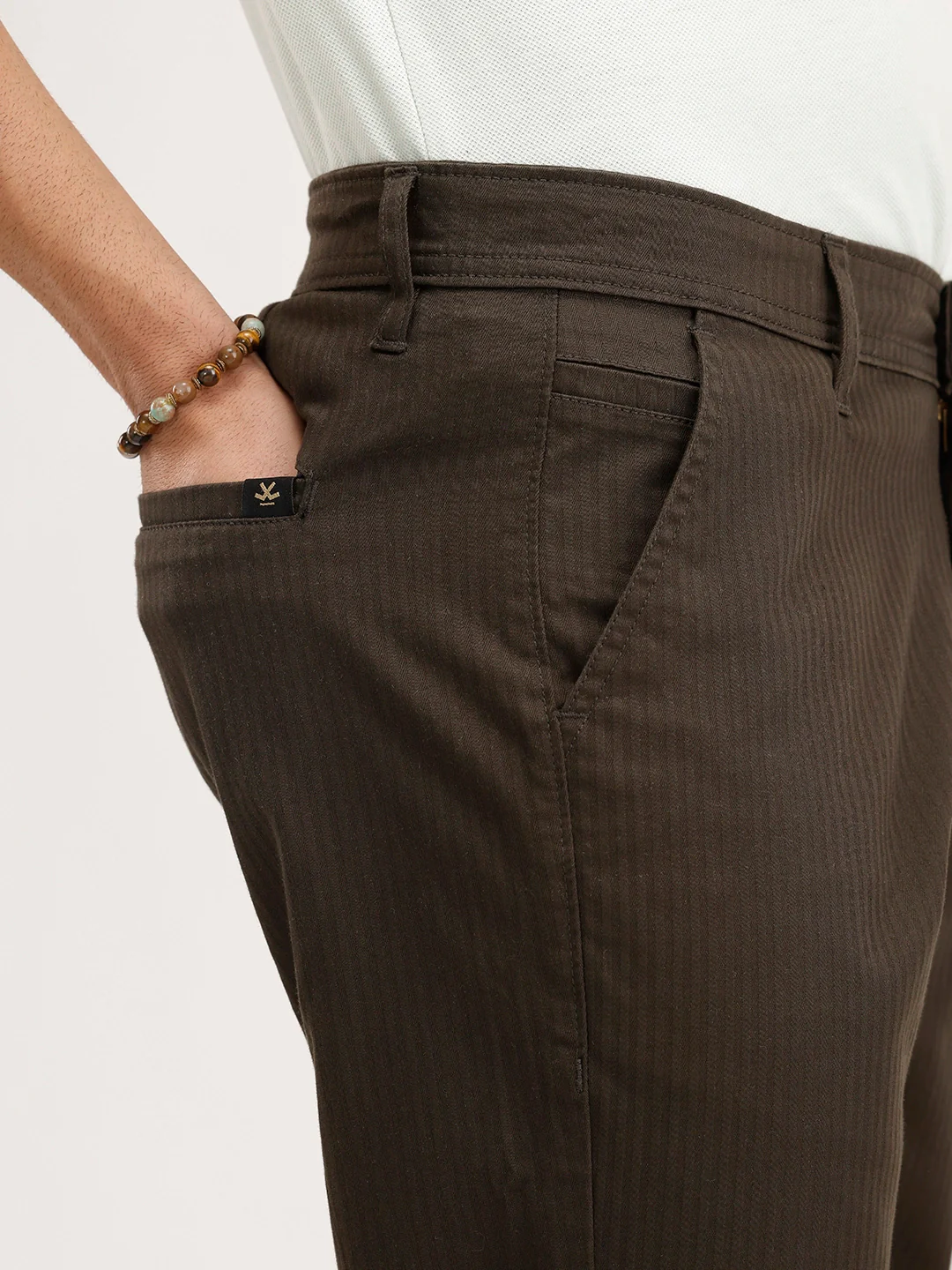 Straight Fit Solid Trouser | Brown - Image 5