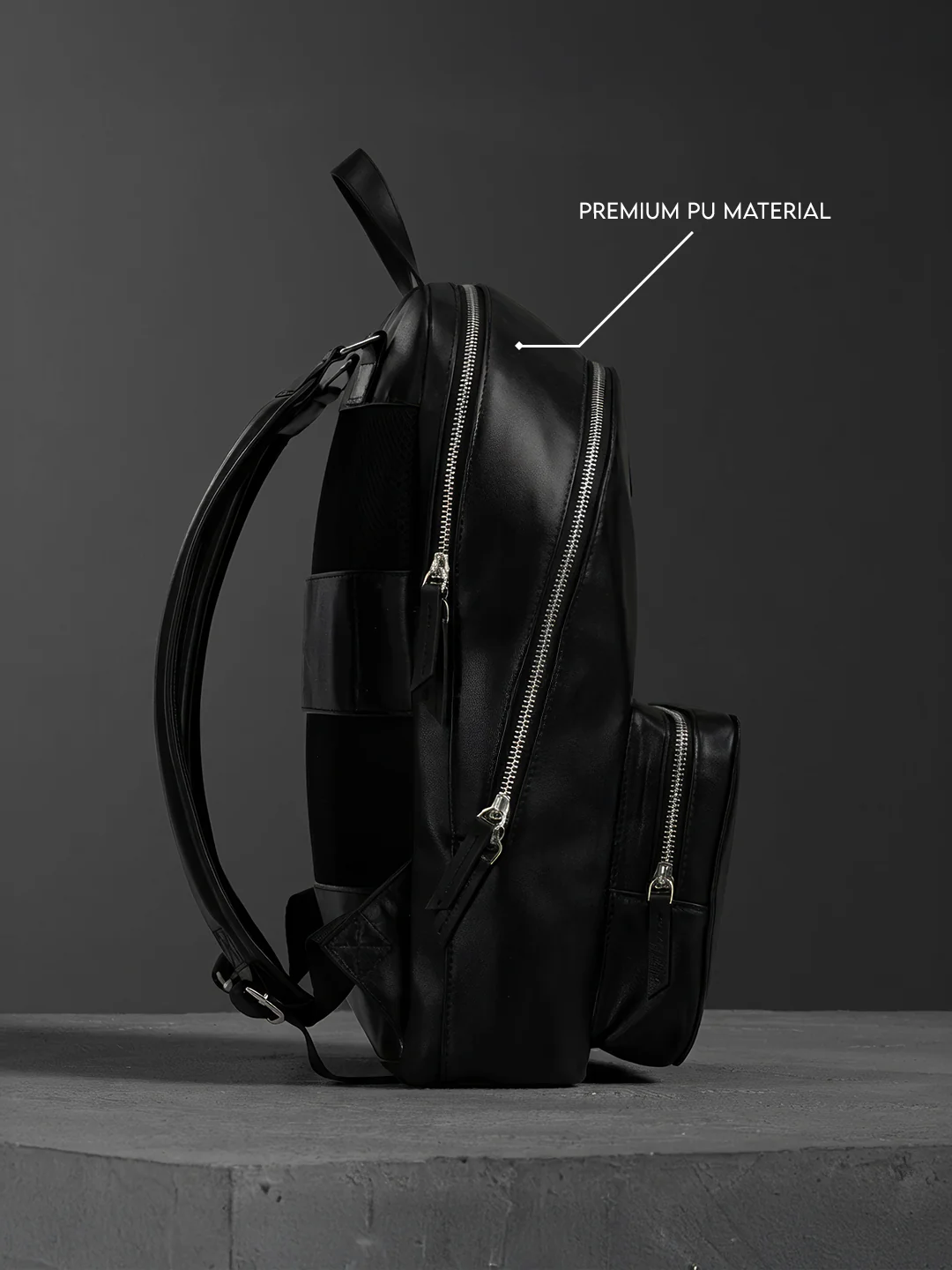 Structured Front Pocket Backpack | Black - Image 3