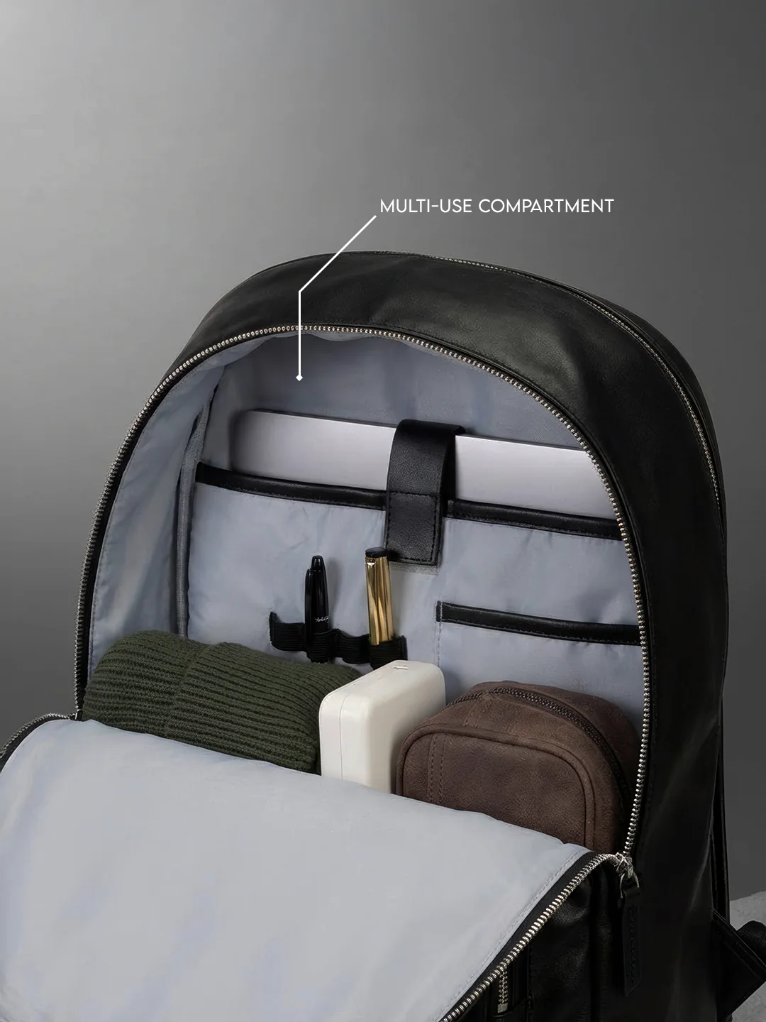 Structured Front Pocket Backpack | Black - Image 5