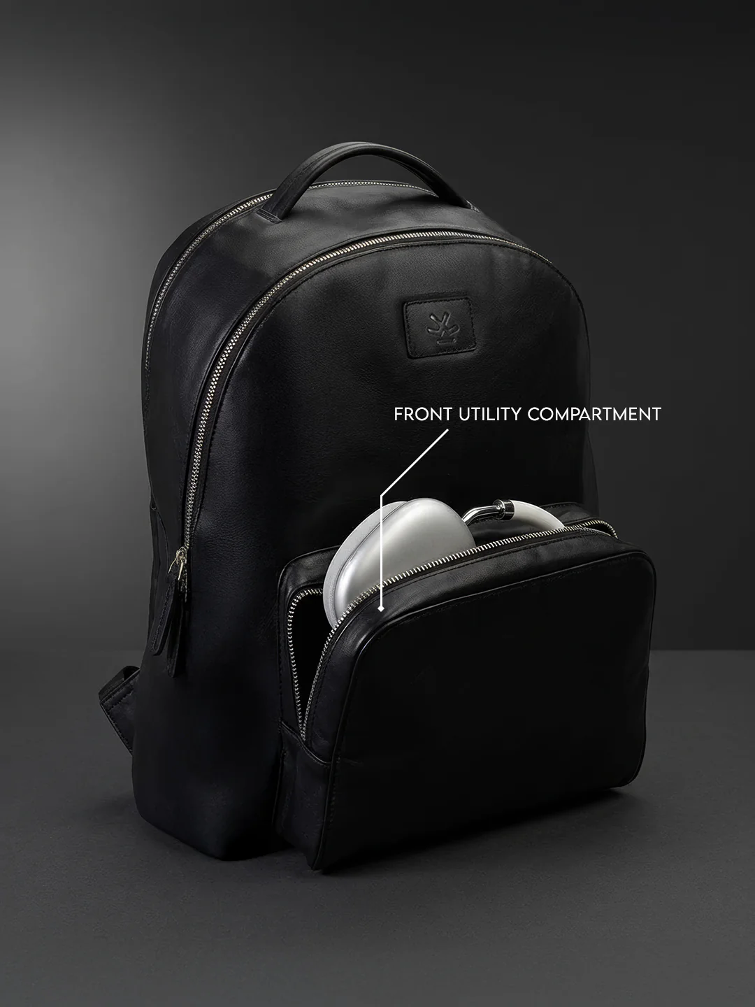 Structured Front Pocket Backpack | Black - Image 6