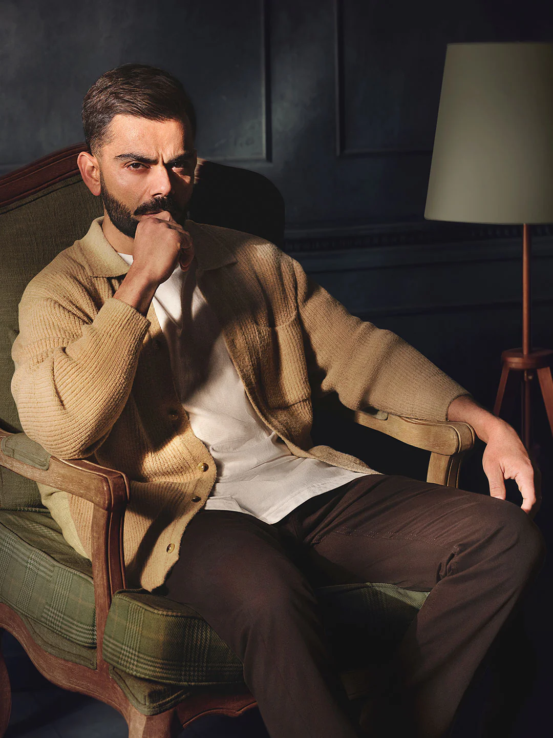 Textured Knit Button-Down Sweater | Beige - Image 3