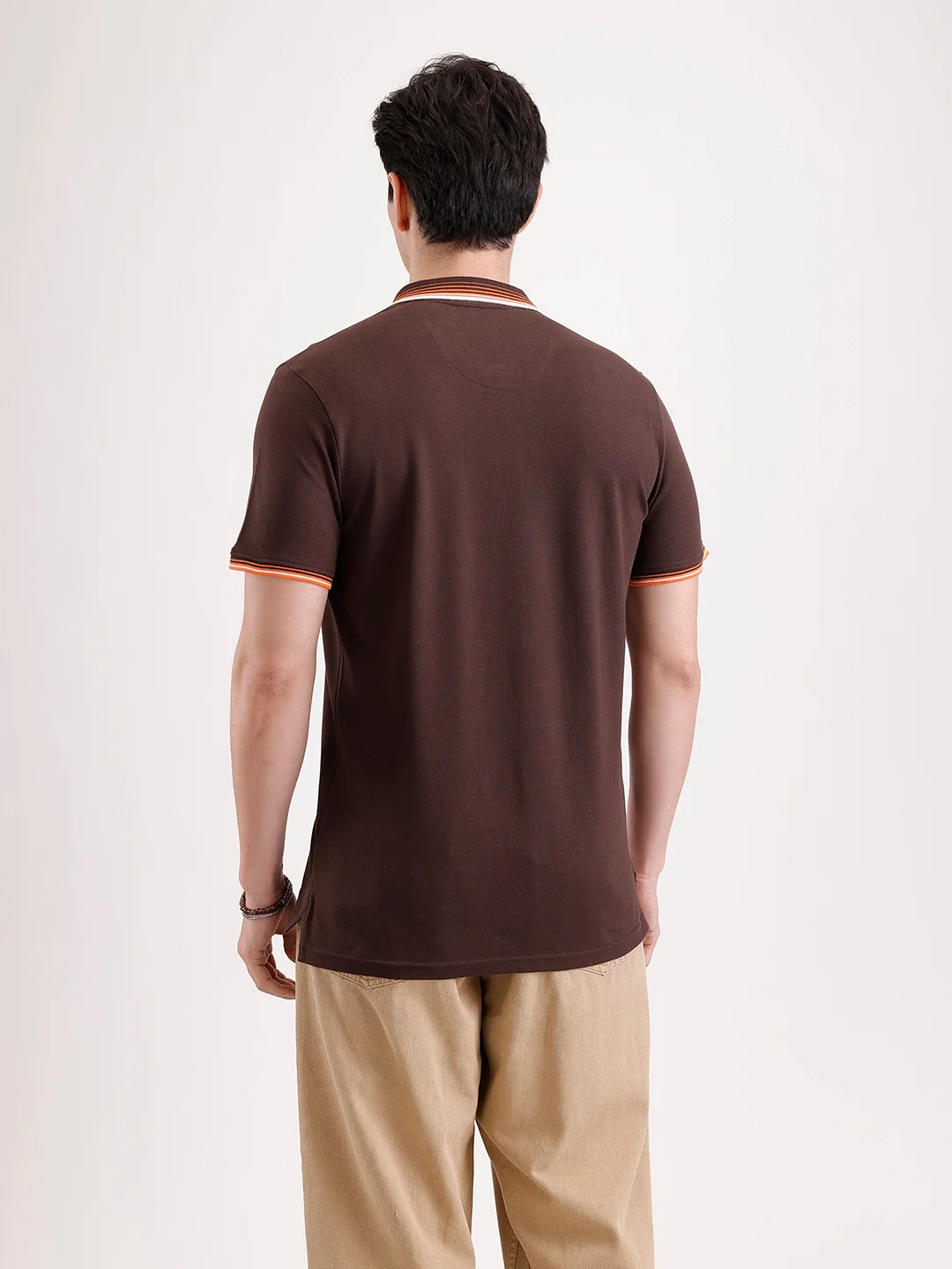 Tipping Collar Polo T-Shirt | Brown - Image 5