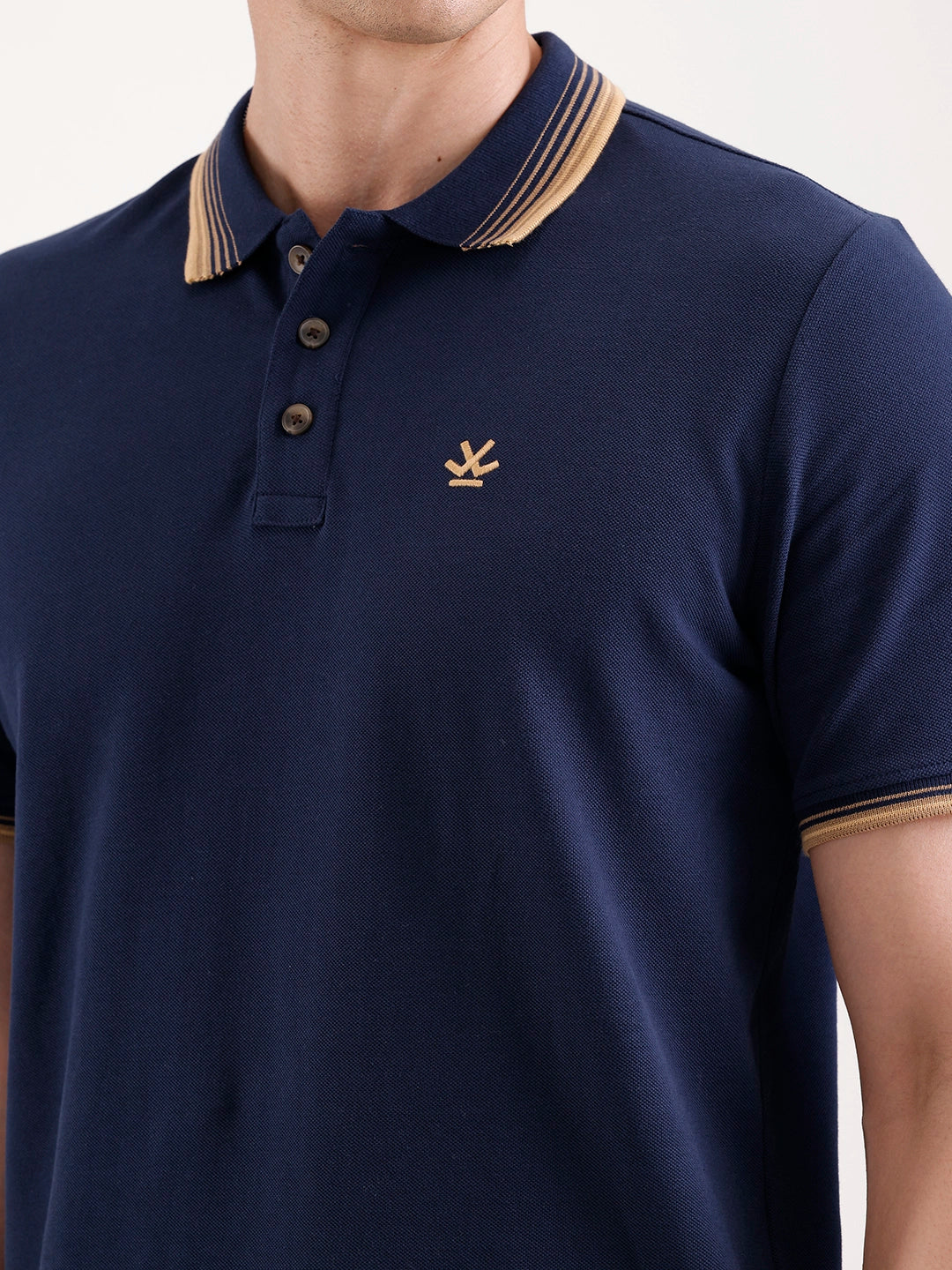 Tipping Collar Polo T-Shirt | Navy Blue - Image 5