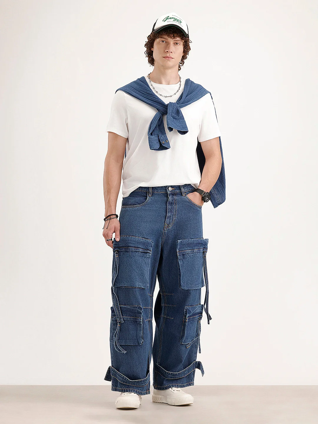 Ultra Utility Baggy Fit Cargo Denim | Navy Blue - Image 2