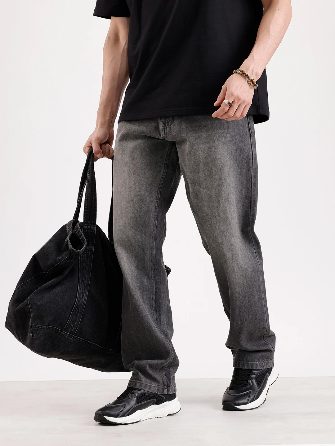 Washed Anit Fit Denim Jeans | Grey