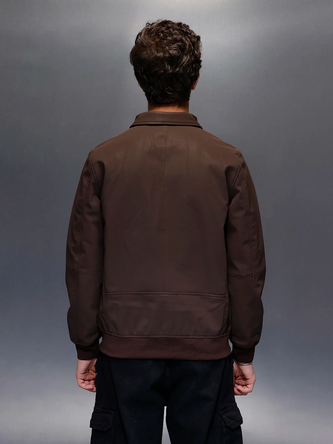 Wrogn Branded Men's Varsity Inspired Jacket | Brown - Image 3