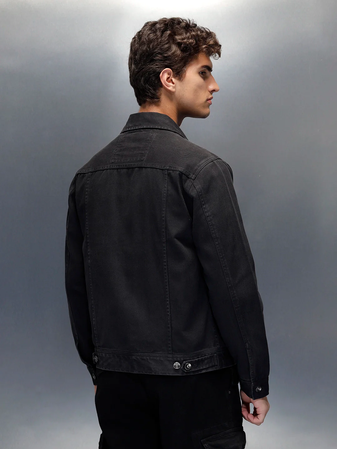 Wrogn Men’s Washed Denim Jacket | Dark Stone - Image 3
