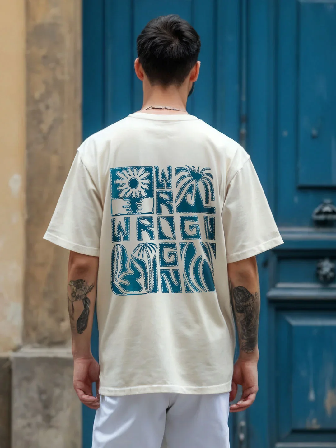 Heavy GSM Back Print T-Shirt | Off White