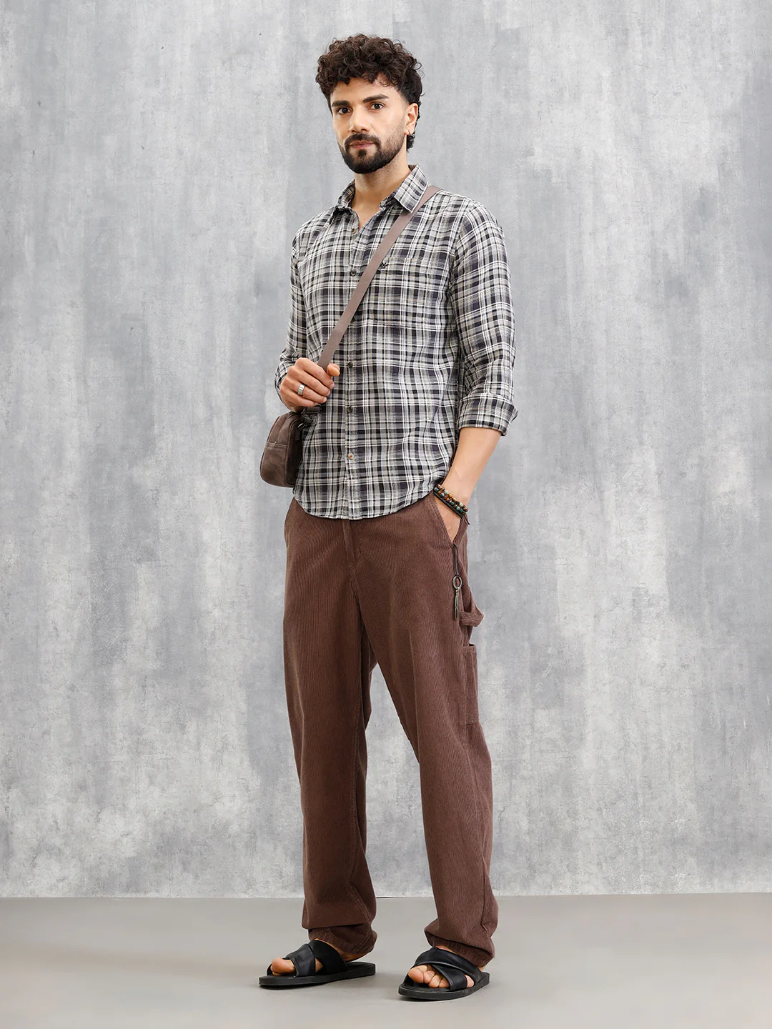 Yarn Dyed Check Shirt In Twill | Grey - Image 2